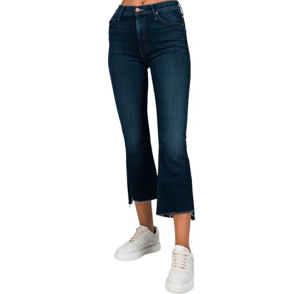 Mother The Insider Crop Step Fray Jeans Home Movies Raw Hem...